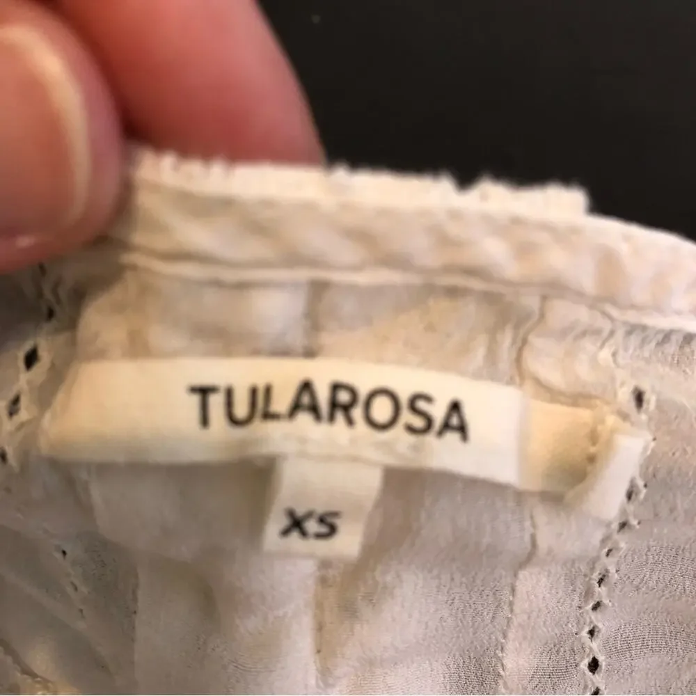 Tularosa Orsen white cutout embroidered dress size XS